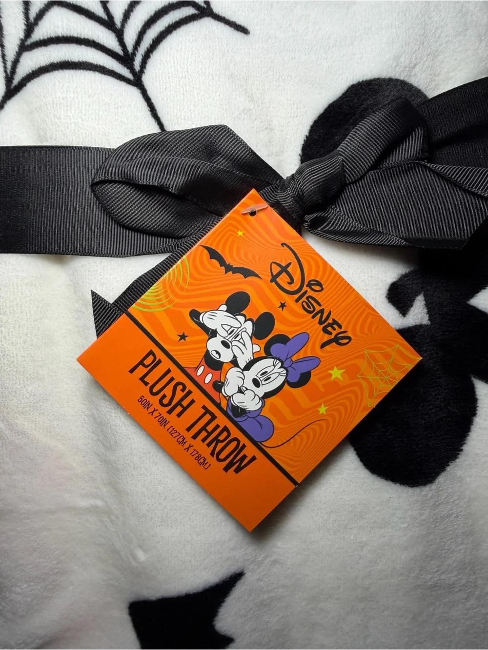 Disney Halloween Mickey & Minnie Plush Throw Blanket NWT 50x70 Super Soft Fleece